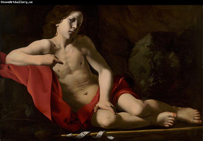 unknow artist The Young Saint John in the Wilderness oil on canvas painting by Giovanni Battista Caracciolo